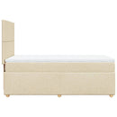 kontinentalseng med madras 90x200 cm stof cremefarvet