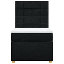kontinentalseng med madras 90x200 cm stof sort