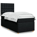 kontinentalseng med madras 90x200 cm stof sort