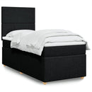 kontinentalseng med madras 100x200 cm stof sort