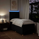 kontinentalseng med madras 100x200 cm stof sort