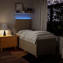 kontinentalseng med madras 100x200 cm stof cremefarvet