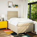 kontinentalseng med madras 120x190 cm stof cremefarvet