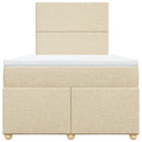 kontinentalseng med madras 120x190 cm stof cremefarvet