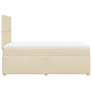 kontinentalseng med madras 120x190 cm stof cremefarvet