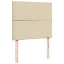 kontinentalseng med madras 120x190 cm stof cremefarvet