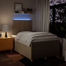 kontinentalseng med madras 120x190 cm stof cremefarvet