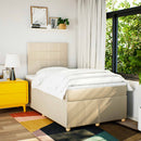kontinentalseng med madras 120x190 cm stof cremefarvet