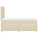 kontinentalseng med madras 120x190 cm stof cremefarvet