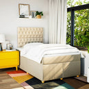kontinentalseng med madras 120x190 cm stof cremefarvet