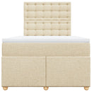 kontinentalseng med madras 120x190 cm stof cremefarvet