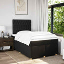 kontinentalseng med madras 120x200 cm stof sort