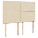 kontinentalseng med madras 140x190 cm stof cremefarvet