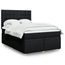 kontinentalseng med madras 140x190 cm stof sort