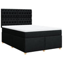 kontinentalseng med madras 140x190 cm stof sort