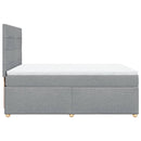kontinentalseng 140x200 cm stof lysegrå
