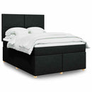kontinentalseng med madras 160x200 cm stof sort
