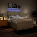 kontinentalseng med madras 160x200 cm stof cremefarvet