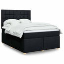 kontinentalseng med madras 160x200 cm stof sort