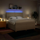kontinentalseng med madras 180x200 cm stof cremefarvet