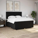 kontinentalseng med madras 200x200 cm stof sort