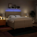kontinentalseng med madras 200x200 cm stof cremefarvet