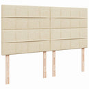 kontinentalseng med madras 200x200 cm stof cremefarvet