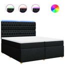 kontinentalseng med madras 200x200 cm stof sort