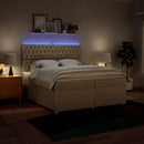 kontinentalseng med madras 200x200 cm stof cremefarvet