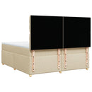 kontinentalseng med madras 200x200 cm stof cremefarvet