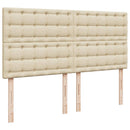 kontinentalseng med madras 200x200 cm stof cremefarvet