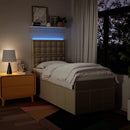 kontinentalseng med madras 80x200 cm stof cremefarvet