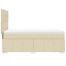 kontinentalseng med madras 90x190 cm stof cremefarvet