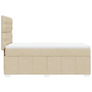 kontinentalseng med madras 90x190 cm stof cremefarvet