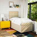 kontinentalseng med madras 90x190 cm stof cremefarvet