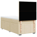 kontinentalseng med madras 90x200 cm stof cremefarvet