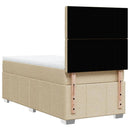 kontinentalseng med madras 90x200 cm stof cremefarvet