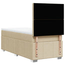kontinentalseng med madras 100x200 cm stof cremefarvet
