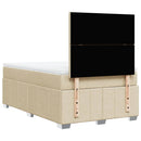 kontinentalseng med madras 120x190 cm stof cremefarvet
