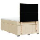 kontinentalseng med madras 120x190 cm stof cremefarvet
