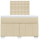kontinentalseng med madras 120x190 cm stof cremefarvet