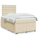 kontinentalseng med madras 120x190 cm stof cremefarvet