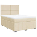 kontinentalseng med madras 140x190 cm stof cremefarvet