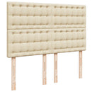 kontinentalseng med madras 140x190 cm stof cremefarvet