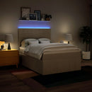 kontinentalseng med madras 140x200 cm stof cremefarvet