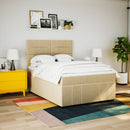 kontinentalseng med madras 140x200 cm stof cremefarvet