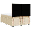Kontinentalseng med madras 160x200 cm stof cremefarvet