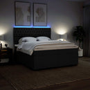 kontinentalseng med madras 200x200 cm stof sort