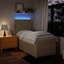 kontinentalseng med madras 80x200 cm stof cremefarvet