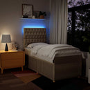 kontinentalseng med madras 80x200 cm stof cremefarvet